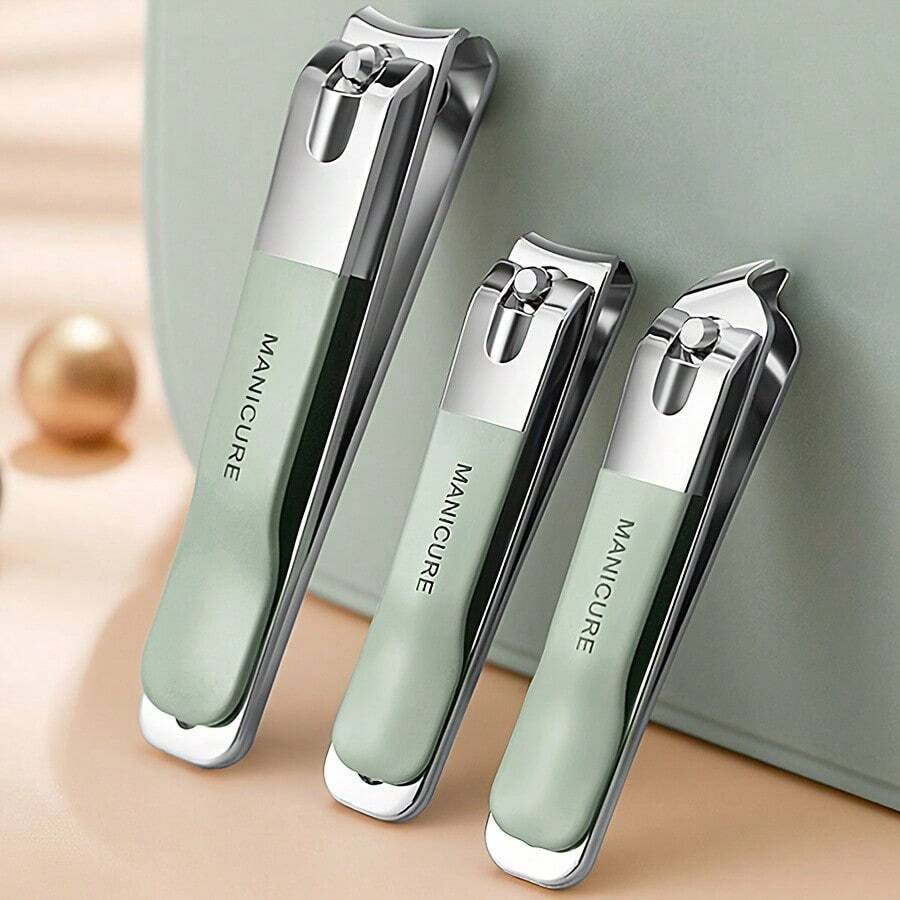 3 Pieces Set Nail Clipper Set, Sharp Fingernail And Toenail Clippers Clippers, Nail File, Thick Nail Trimmer, Stainless Steel Toenail Clippers For Manicure And Pedicure