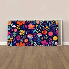 Quadro Decorativo Flores Noturnas Coloridas MDF Mosaico Sala Quarto Escritório Impressão Em Hd - Branco - Visão 5