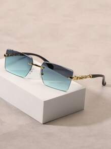 Augonstern 1 paire de lunettes de mode décoratives sans cadre à imprimé léopard, lunettes à petite monture à la mode pour les vacances à la plage