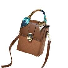 Women Shoulder Bags - 土黃拼咖啡 - 查看 3