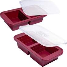 2-Cup Silicone Freezer Molds With Lids – Freezing Lasagna, Leftovers, Soups, Sauces, Casseroles, Ready-Made Meals, Etc.– Cranberry Flavor, 2-Pack - 蔓越莓 - 查看 9