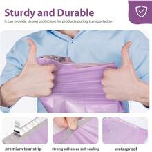 Fuxury Poly Mailers 12x15.5Inch 50 Pcs, Waterproof Shipping Bags For Clothing, Strong Adhesive Heavy Duty Shipping Mailing Envelopes, Self Seal Mailers Poly Bags For Business,Light Purple - 黑色 - 查看 3