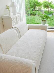 1 pieza Cojín de sofá grueso de unicolor estilo bohemio - Jacquard artesanal, antideslizante y fácil de limpiar, para todas las estaciones, lavable a máquina, apto para mascotas, tela de felpa suave - Perfecto para la decoración del hogar en la sala de estar, dormitorio, oficina.