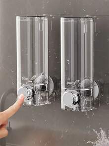 Suction Cup Soap Dispenser, No-Drill Bathroom Shower Gel Shampoo Refillable Bottle, Hotel Wall Mount Liquid Soap Dispenser, Home Shower Gel Bottle Home Bathroom Decor Fall Decor Back To School - Multicolor - View 4