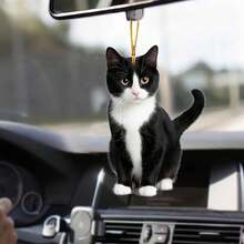 Cute Tuxedo Cat Keychain, Kawaii Bag Charm Car Key Chain Accessories For Backpack, Animal Kitty Keychain Purse Charms, Cat Lover Gifts For Women (2 Pcs) - 1 - 查看 6