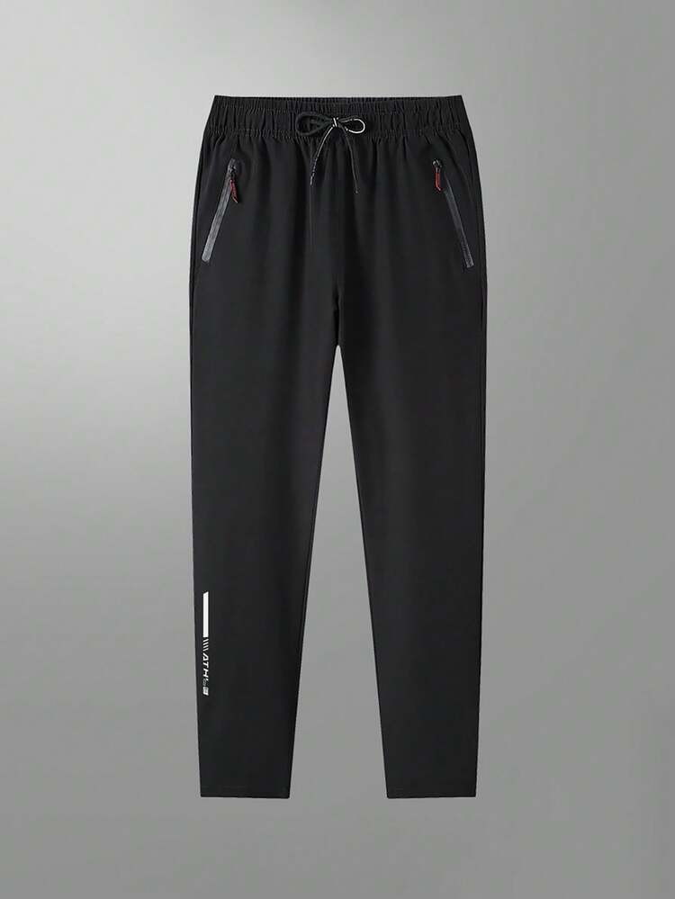 Pantalones deportivos para correr para hombres, pantalones de gimnasio, pantalones casuales sueltos y elásticos, ropa deportiva para exteriores - Negro - Añade 4