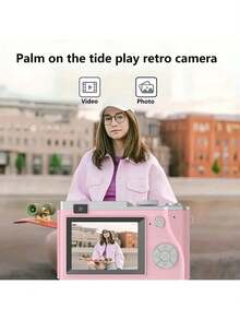 适用于2.4英寸LPS高清屏幕的数码相机,数码模型相机,方便携带和使用,4800万像素照片和1080p视频分辨率,可录制视频、拍照、扩展对焦、延时摄影,支持USB-C充电和图像传输,是男孩、女孩和儿童的理想之选!圣诞节、感恩节、新年礼物佳品 - 多色 - 查看 10