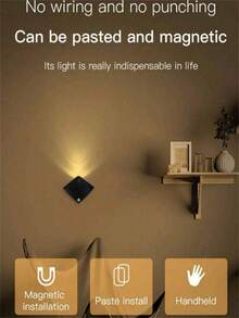 1pc Modern LED Bat Wall Light - Plastic Night Light, Suitable For Bedroom, Staircase, Living Room, Wardrobe - Multicolor - View 5