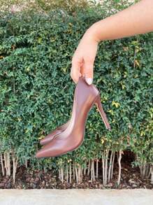 SCARPIN NAPA CAFÉ SALTO 11 CM Bico Fino