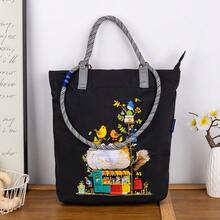 1 Stück neue hochwertige Cartoon Vogelnest Tragetasche, wasserdicht vielseitig modische Pendlertasche, lässige Schultertasche, Segeltuch & Nylon