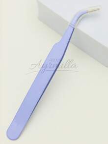 Purple Eyelash Tweezers, Straight And Angled Tips, Two Options, Precise And Easy To Use, Satisfy Different Needs. Thickened Steel Material, High Hardness, Good Elasticity, Durable. Comes With Protective Cap To Avoid Hand Injury. Tight Fit, Comfortable Grip. - Purple - View 10