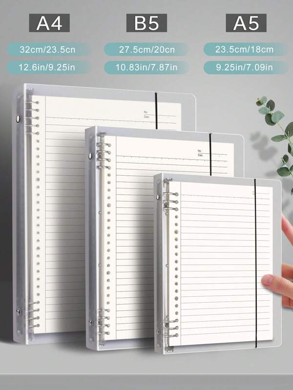 1 Cuaderno Encuadernado Con Alambre Con Cubierta Suave Extraíble Y Carpeta De Hojas Sueltas Para Estudiantes De Secundaria/secundaria, A5/b5/a4, Tres Tamaños Opcionales, 60 Hojas/120 Páginas