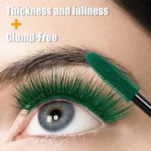 VERONNI 2-Pack Long-Lasting Waterproof Colored Mascara Set, Smudge-Proof, Curling Formula For All Light Beige Types, Blue And Green Shades, Lash Primer, Perfect For Festivals - 彩色 - 查看 4