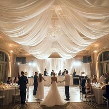 1 pieza Tela blanca transparente elegante - Material suave y transparente, adecuado para decoración de arco de boda, eventos románticos, Halloween y Navidad (50m/30m/16m) - Lavar a mano solamente, tela de unicolor con acabado fino, textura suave, mano de obra exquisita, decoración para fiestas: regalo para despedida de soltera - Blanco - Ver 5