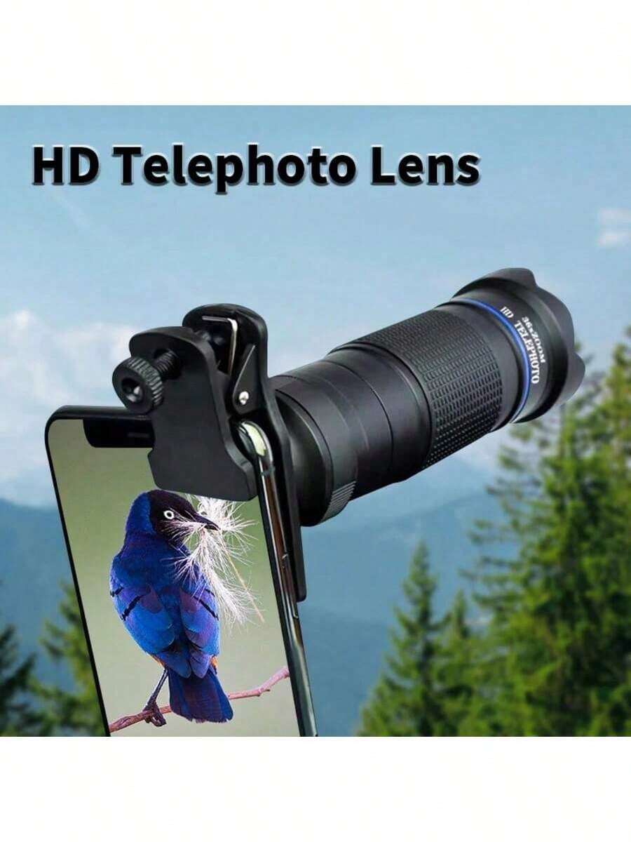 36X Telescope Mobile Phone Lens Photography Zoom Lens For Cell Phone Camera Mobile Microscope For Phone Lenses - 黑色 - 查看 1