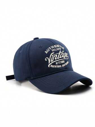 1pc Unisex Gray Letter Print Sun Protection Fashion Baseball Cap