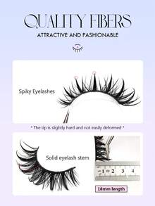 Asiteo 5对湿润感动漫娃娃假睫毛 - Cosplay及卡通假睫毛，新手友好，可重复使用，可爱妆容假睫毛条，假睫毛，假睫毛 - 尖尾漫畫款 - 查看 3