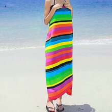 Striped Extra Large Microfibre Lightweight Beach Towel Quick Dry Travel Towel - Multicolor - View 6