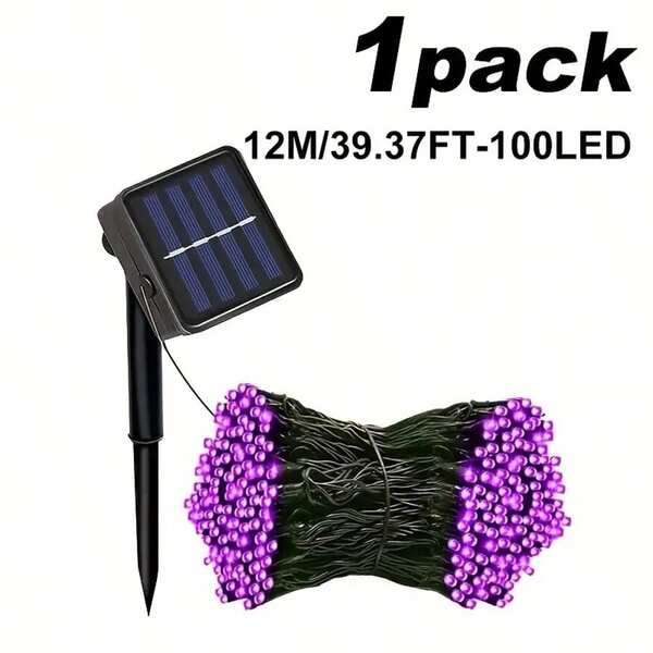1 Stück 100 LED 12m Solarlichterkette, wasserdicht IP44 für Außen, Garten, Straßendekoration, Weihnachtsparty Dekoration