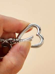 2 件全新优雅女士配饰金属电镀零件奢华手工圆环圆形钥匙扣连接器钩包扣钥匙扣 - 銀色 - 查看 5