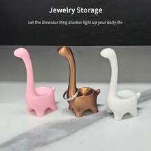 Ring Dinosaur Stand, Suitable For Earrings, Rings, Jewelry, Desktop Decorations, Wedding Engagement Ring Stand, Cute College Style Room Decoration, Cute Female Gift, Suitable For Valentine'S Day, Romantic Night, Birthday, Anniversary, Ring Stand Display Stand Creative Decoration , Makeup Room Decor - Multicolor - View 13