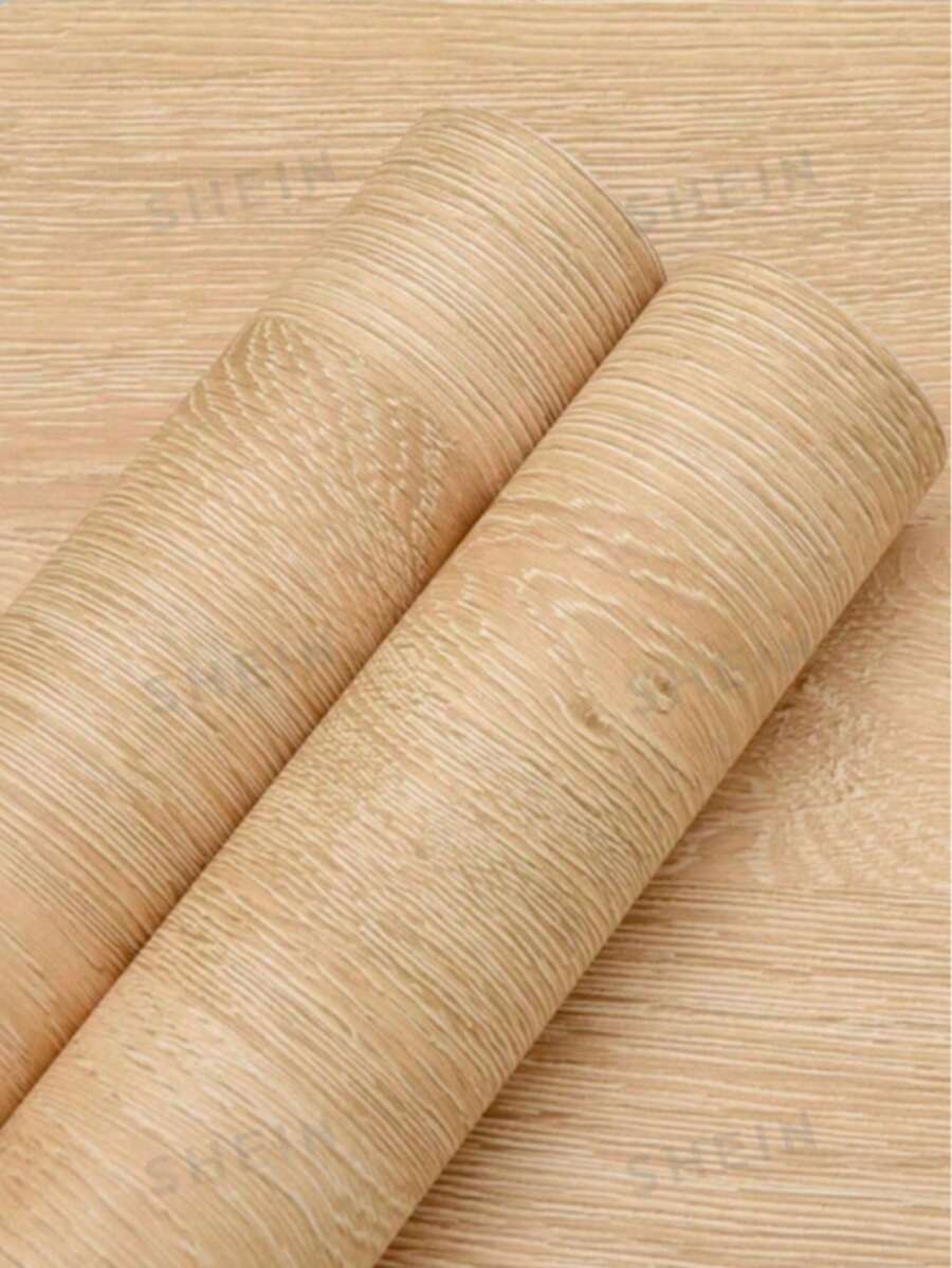 1 卷仿古木纹壁纸，防水自粘可移除乡村木纹壁纸，棕色 - 卡其色 - 查看 1