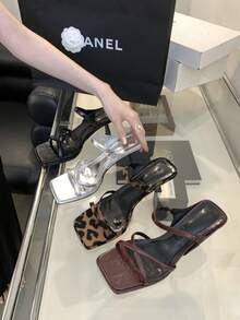 Women Heeled Sandals - 酒紅色 - 查看 3