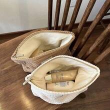 1 件编织化妆包 - 波西米亚时尚方形拉链包，女士花卉包（简约时尚） - 彩色 - 查看 4