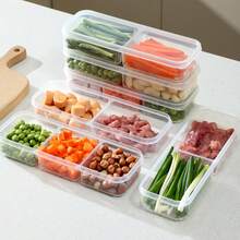 1/5 piezas Recipientes de almacenamiento y preparación de alimentos - Cajas de almuerzo Bento multicompartimento reutilizables, aptas para el hogar, la escuela, el trabajo y los viajes, recipientes de alimentos, recipientes para aperitivos, cajas de almuerzo Bento de control de porciones para adultos, bandejas para servir frutas - transparente - Ver 5
