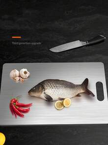 1 件 304 不锈钢家用加厚双面切菜板砧板，厨房切菜板，最佳砧板，可用洗碗机清洗，卫生耐用，适用于肉类、水果和蔬菜