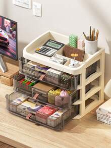 1 szt. Przezroczyste, składane pudełko do przechowywania, minimalistyczna szuflada na biurko, pudełko do przechowywania i eksponowania na biurku, organizer na kosmetyki i biżuterię, pudełko do przechowywania w szufladzie na kosmetyki do łazienki, pudełko do przechowywania artykułów higieny osobistej, uchwyt na małe akcesoria, gumki do włosów, gumki do włosów, biżuterię