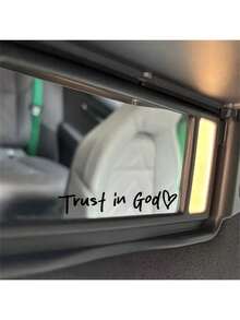 Trust In God, Faith Hope Love, Self-Adhesive Shiny Look, Teacher Religious Gifts, "Trust In God" With Heart Graphics - Christian Church Decorations For Churches, Homes, Schools And Offices!