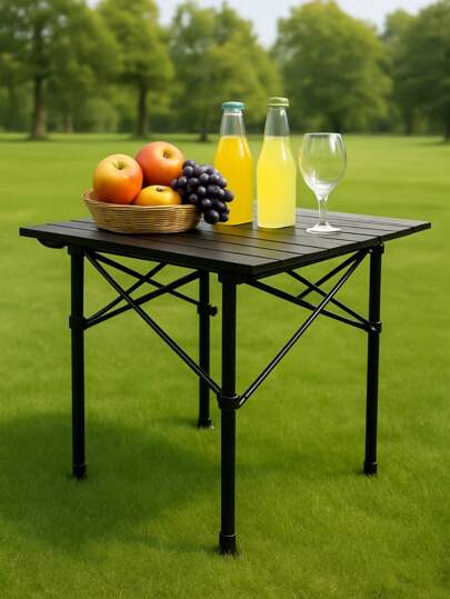 2025 Premium campingrullbord – Bärbart och hopfällbart picknickbord för utomhusgrillning, strand, vandring och tailgating (lätt aluminiumram)