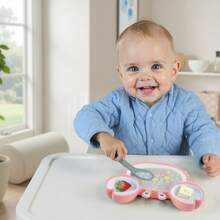 Ai Bei Parent Co. Divided Unbreakable Silicone Baby And Toddler Plates - Non-Slip - Dishwasher And Microwave Safe - Silicone - 粉色 - 查看 6