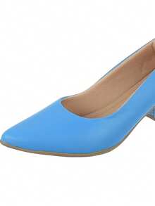 Anna Karol 6cm High Thick Heel Luxury Pointed Toe Pumps - 藍色 - 查看 2