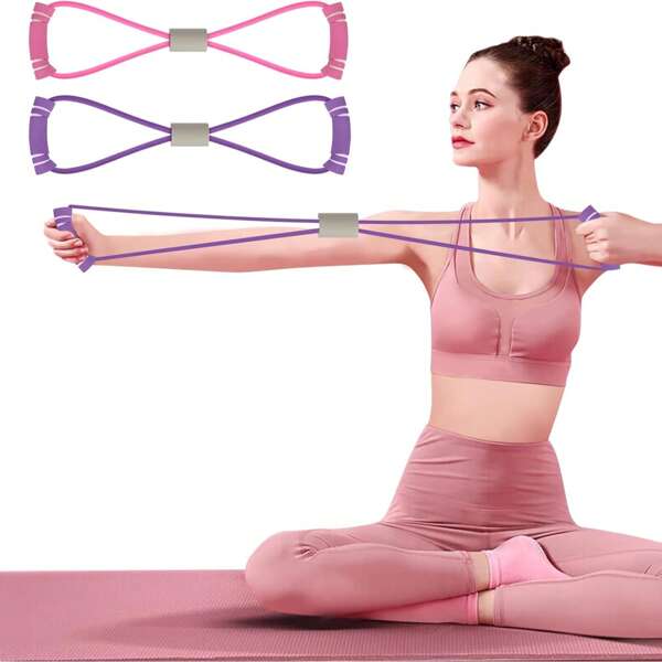 Bandas de resistencia en forma de ocho FYY, banda de resistencia de yoga para estiramiento, cuerda de tracción, bandas de estiramiento para pecho, brazos y hombros, equipo de ejercicio para entrenamiento en casa, fisioterapia y entrenamiento de fuerza