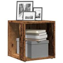 Larryhot Tavolino in legno antico 33x33x34 cm in legno ingegnerizzato, bello e pratico, ideale per riporre oggetti e decorare la casa - Castano - Visualizzare 1