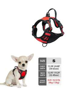 High Visibility Dog Harness - Durable, Adjustable, Comfortable, Non-Choking Design - Ideal For Outdoor Adventures, Available In Multiple Sizes - Suitable For Small, Medium And Large Pet Dogs (If Unsure Between 2 Sizes, Opt For The Larger Size As It Can Be Adjusted)