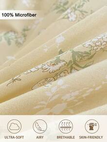 3pcs/Set Floral Leaf Pattern Duvet Cover Set(1 Duvet Cover & 2 Pillowcase)Soft And Skin-Friendly Duvet Cover Bedding Set For Home, All Season Bed Sheets Set