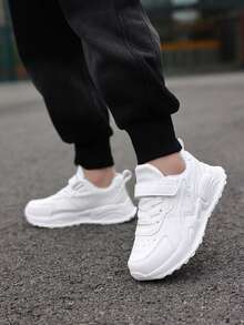 Casual Comfortable Solid Color Low Top Sneakers For Girls, Non-Slip Shock-Absorbing Sport Shoes For All Seasons - White - View 4