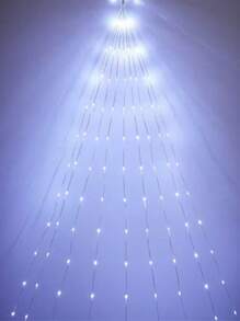 1 Packung 198 LED 5-zackige Sternfee-Lichterkette, Wasserfall-Lichter für Innen-Weihnachtsbaum, Außenbereich Dekoration - USB betriebene Weihnachtsdekoration Weihnachtsbaum Geschenkdekoration Thanksgiving Hochzeit Heim-Dekoration Herbst-Dekoration Geburtstagsdekoration für Geschenke Partyzubehör Innen Außen Garten Feiertags-Festival-Dekoration Halloween-Dekoration Wanddekoration Halloween-Ornamente