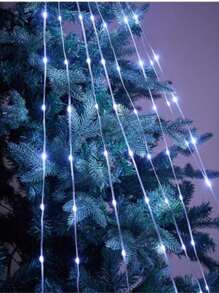 1 Packung 198 LED 5-zackige Sternfee-Lichterkette, Wasserfall-Lichter für Innen-Weihnachtsbaum, Außenbereich Dekoration - USB betriebene Weihnachtsdekoration Weihnachtsbaum Geschenkdekoration Thanksgiving Hochzeit Heim-Dekoration Herbst-Dekoration Geburtstagsdekoration für Geschenke Partyzubehör Innen Außen Garten Feiertags-Festival-Dekoration Halloween-Dekoration Wanddekoration Halloween-Ornamente