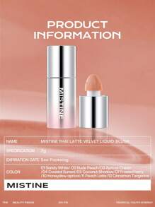 MISTINE Thai Latte Liquid Blush 7g 12 Cinnamon Tangerine Translucent Natural Blending Foundation Smooth Colour Retention 1 Piece