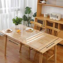 1pc 0.25mm Thick Rectangular Transparent Tablecloth Protector, PVC Simple Heat Resistant Anti-Stain Tablecloth Suitable For Dining Table, Coffee Table, Office Desk