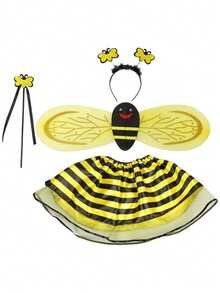9/4/2 Stücke Halloween Karneval Bienen Party Kostüm Bühnenauftritt Requisite Bienen Socken Ärmel Rock Bienen Haarband Brille Set
