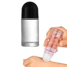 1pc 50ml Glass Essential Oil Roller Bottle, Empty Roller Bottle With Plastic Roller Ball Leak-Proof Cap For Essential Oils, Perfumes, Cosmetics, Refillable