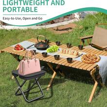 Portable Collapsible Stool & Folding Chair, Lightweight Portable Chair For Adults, Holds Up To 250LBS, Small Camping Stool For Hiking & Fishing - 黑色 - 查看 7