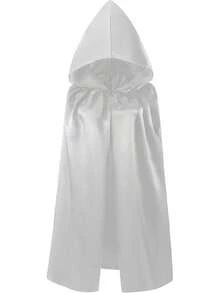 Kids Hooded Cloak Robe Halloween Cosutme Cape Fancy Halloween Cosplay Costumes 3 To 16 Years - 白色 - 查看 1