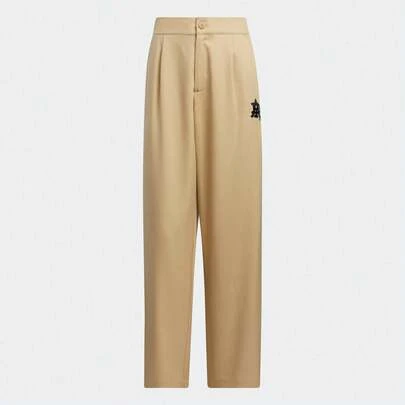 Adidas 女士复古风格宽松休闲裤，纽扣开合，舒适时尚，IC6587