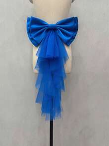 1 chiếc thắt lưng satin trắng trang trí nơ với dải ruy băng lưới bất đối xứng, phụ kiện ngày Valentine - Nhiều màu - Xem 35